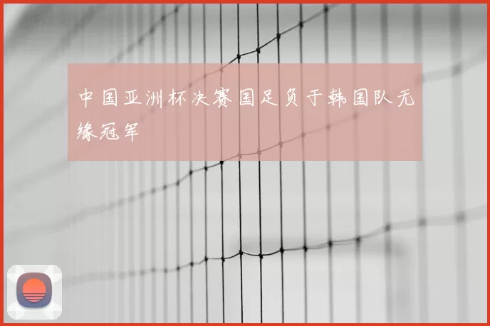中国亚洲杯决赛国足负于韩国队无缘冠军